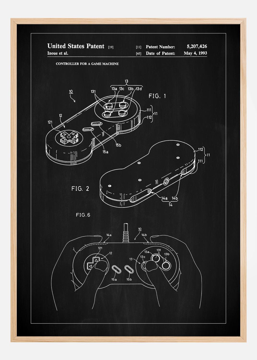 Product Image for Patent Print - Game Controller I - Black Póster (21x29.7 cm (A4))