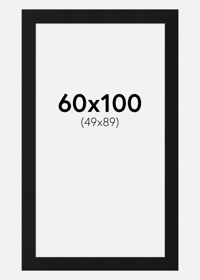 Passe-partout Preto Padrão (Bordo interior branco) 60x100 cm (49x89)