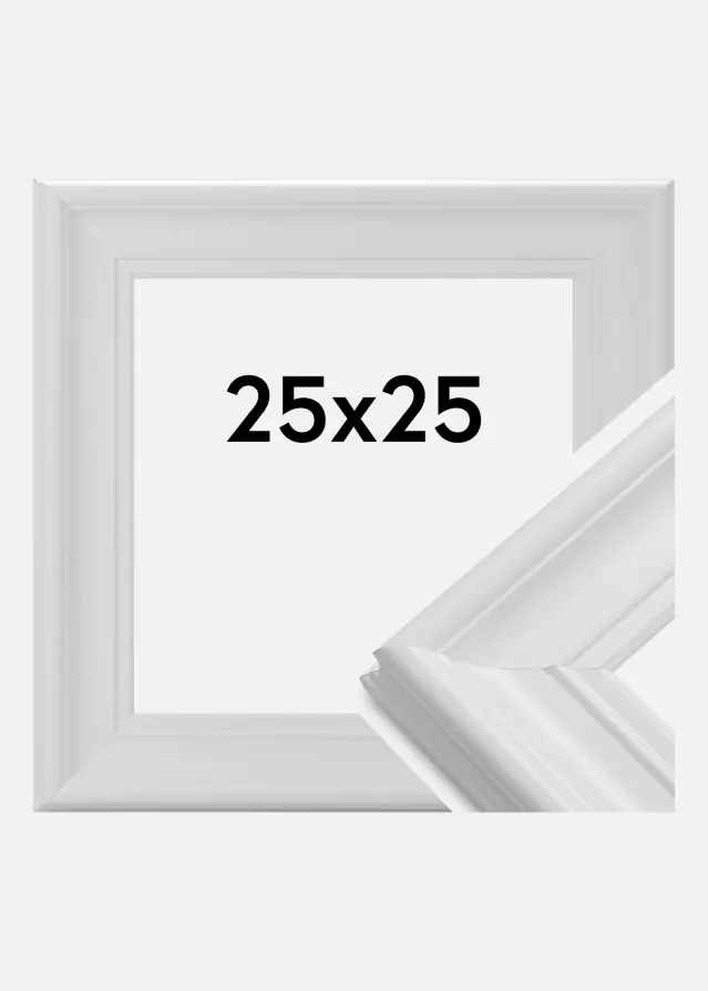 Moldura Mora Premium Vidro acrílico Branco 25x25 cm