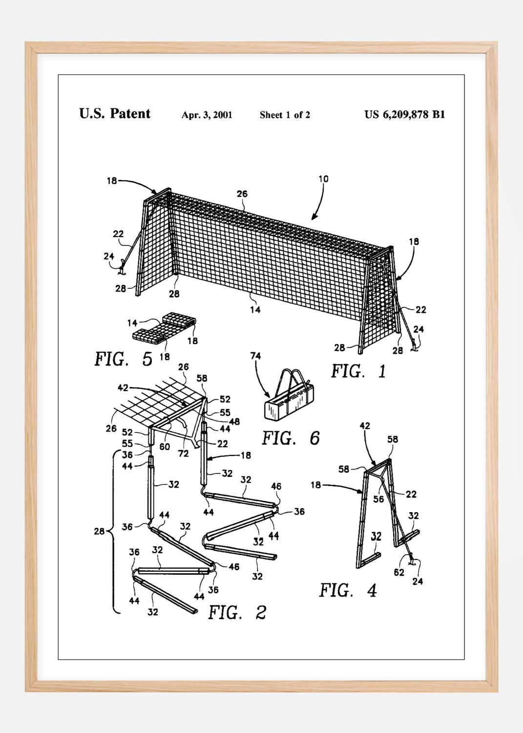Product Image for Patent Print - Soccer Goal - White Póster (70x100 cm)