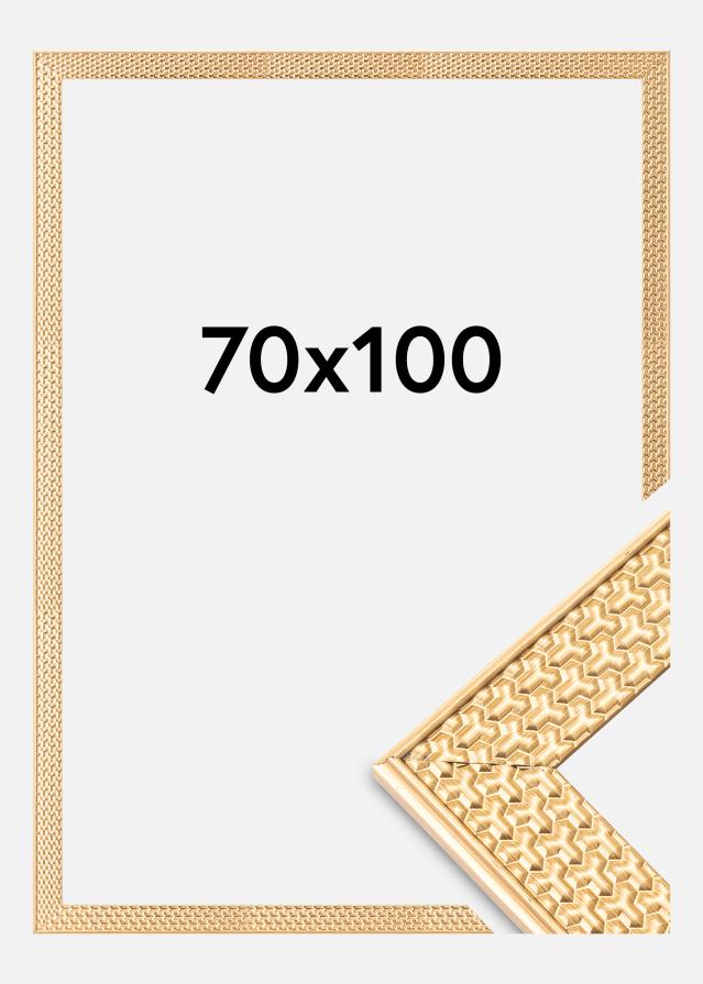 Moldura Grace Vidro acrílico Dourado 70x100 cm