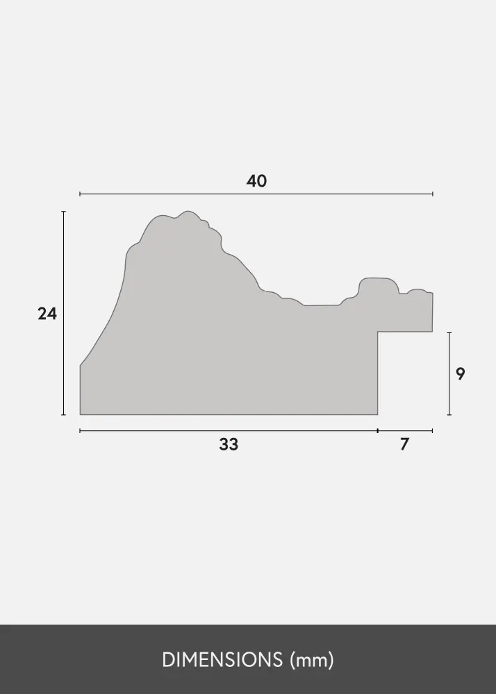 Moldura Ornate Vidro acrílico Dourado 29,7x42 cm (A3)