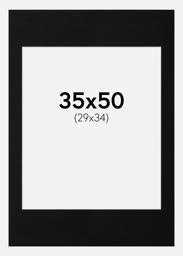 Passe-partout Preto Padrão (Bordo interior branco) 35x50 cm (29x34)