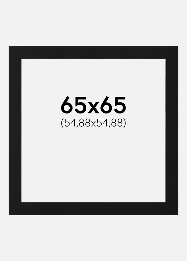 Passe-partout Preto Padrão (Bordo interior branco) 65x65 cm (54,88x54,88)