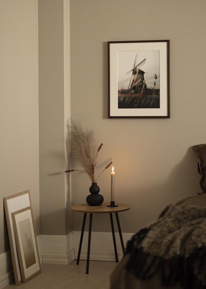 Moldura E-Line Vidro acrílico Nogueira 50x50 cm