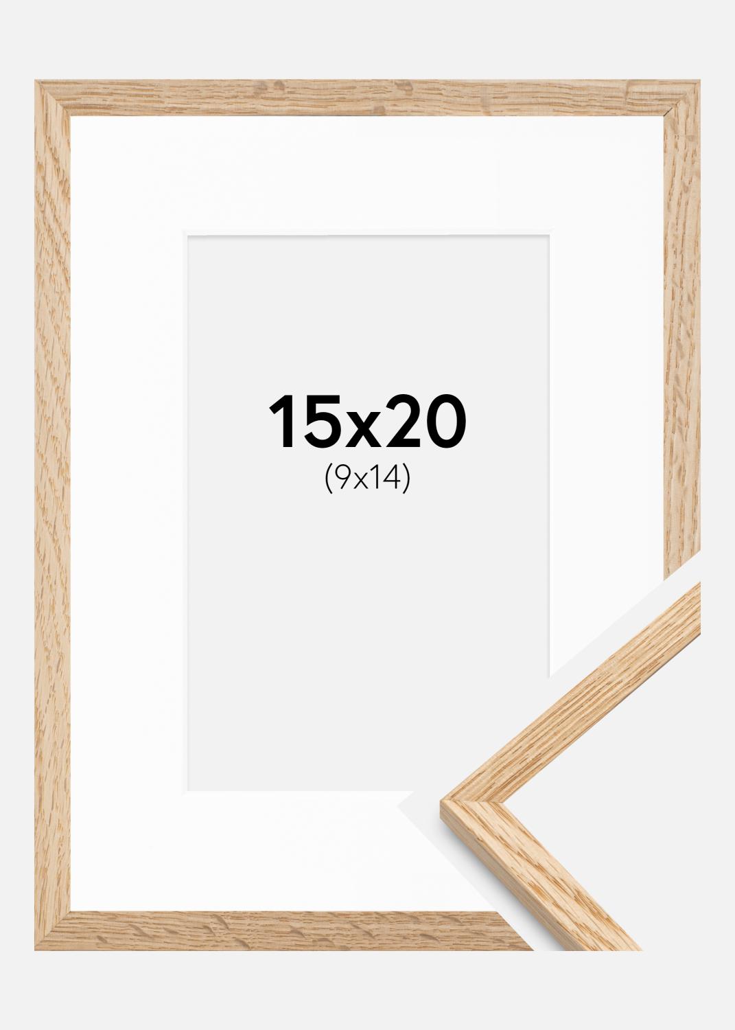 Product Image for Moldura Carvalho Fino 15x20 cm - Passe-partout Branco 10x15 cm