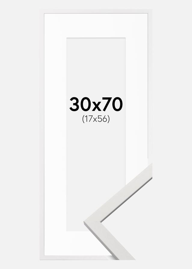 Moldura Edsbyn Branco 30x70 cm - Passe-partout Branco 18x57 cm