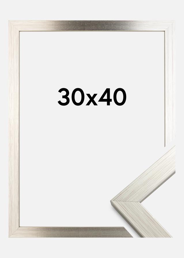 Moldura Prateado Wood 30x40 cm