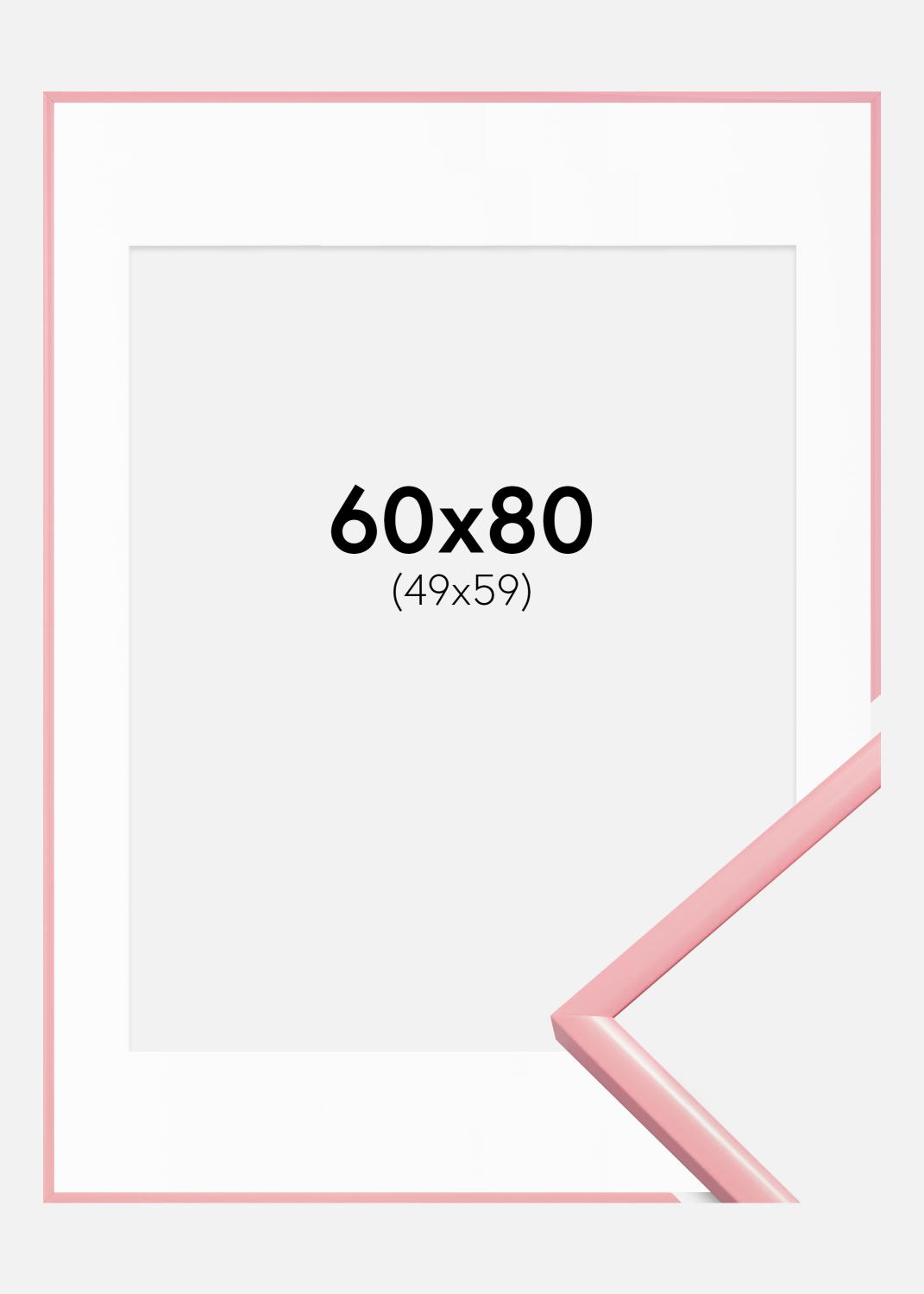 Product Image for Moldura New Lifestyle Cor-de-rosa 60x80 cm - Passe-partout Branco 50x60 cm