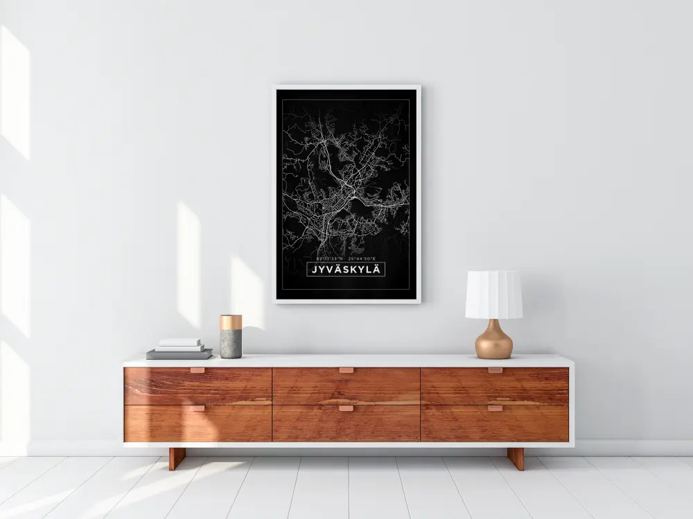 Mapa - Jyväskylä - Cartaz Preto