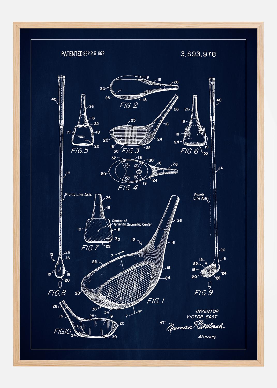 Product Image for Patent Print - Golf Club - Blue Póster (21x29.7 cm (A4))