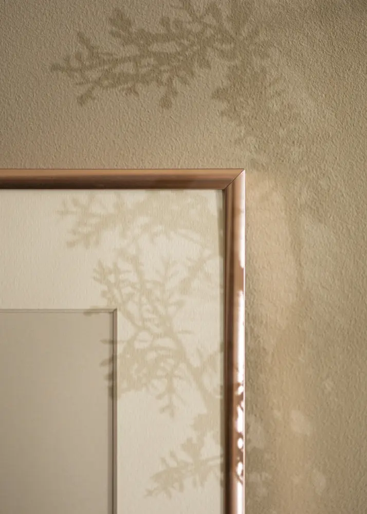 Moldura Scandi Ouro rosado 50x70 cm - Passe-partout Branco 42x59,4 cm (A2)