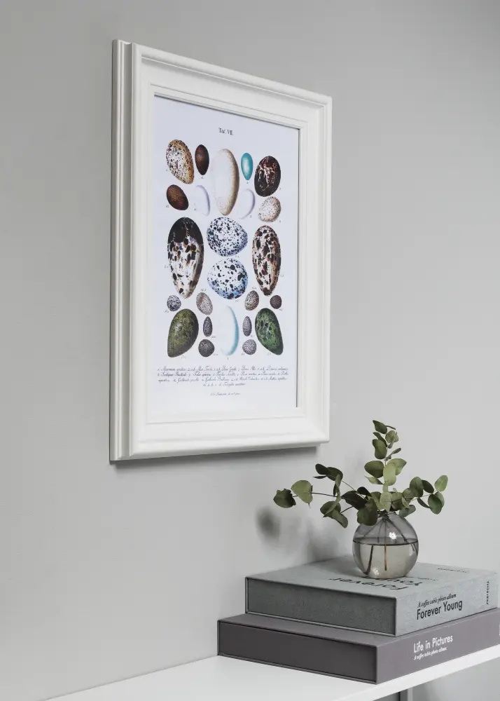 Moldura Mora Premium Vidro acrílico Branco 80x120 cm
