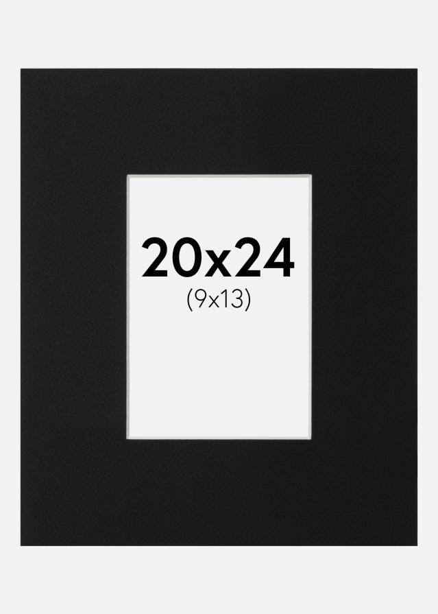 Passe-partout Preto Padrão (Bordo interior branco) 20x24 cm (9x13)