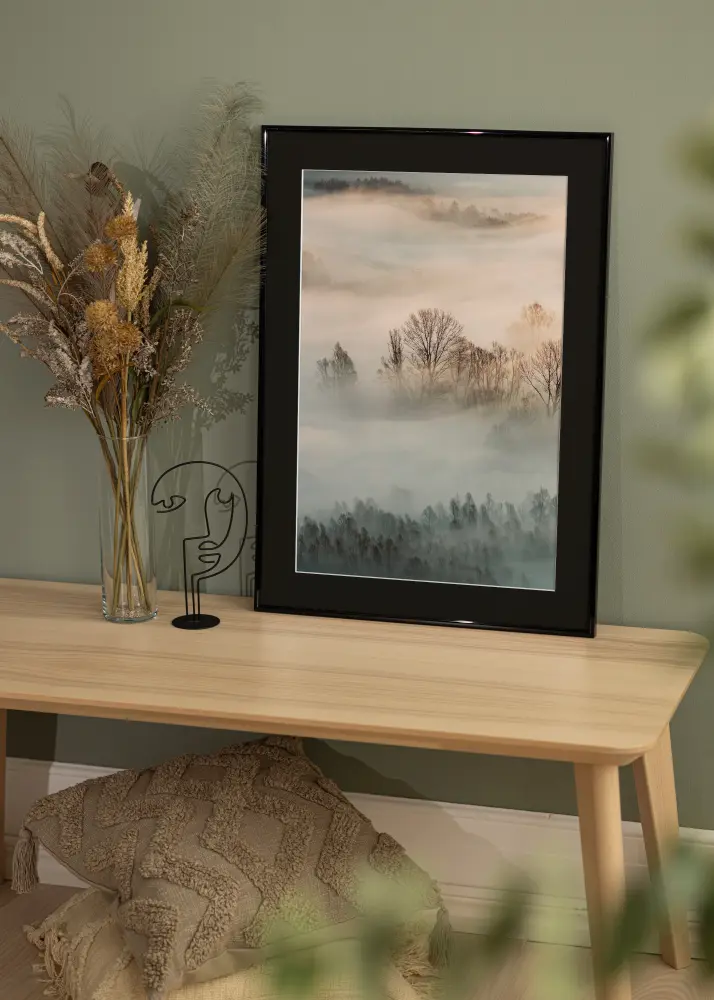 Moldura New Lifestyle Preto 60x80 cm - Passe-partout Preto 50x70 cm