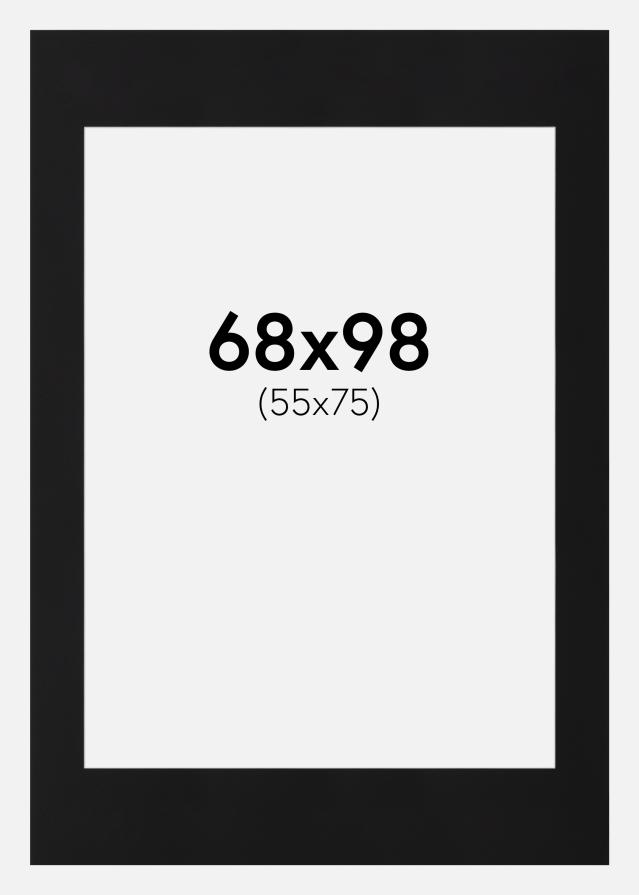 Passe-partout Preto Padrão (Bordo interior branco) 68x98 cm (55x75)