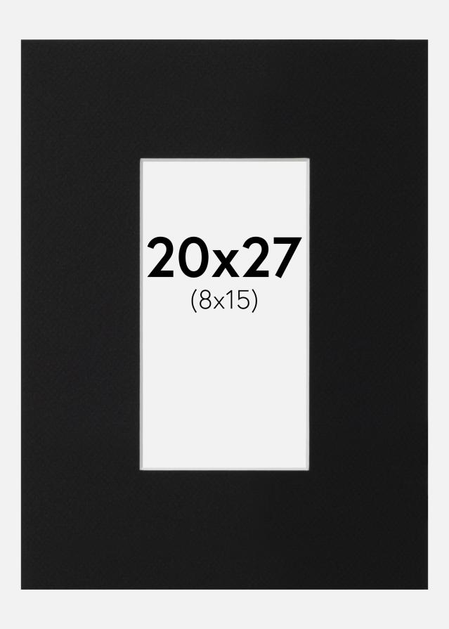 Passe-partout Preto Padrão (Bordo interior branco) 20x27 cm (8x15)