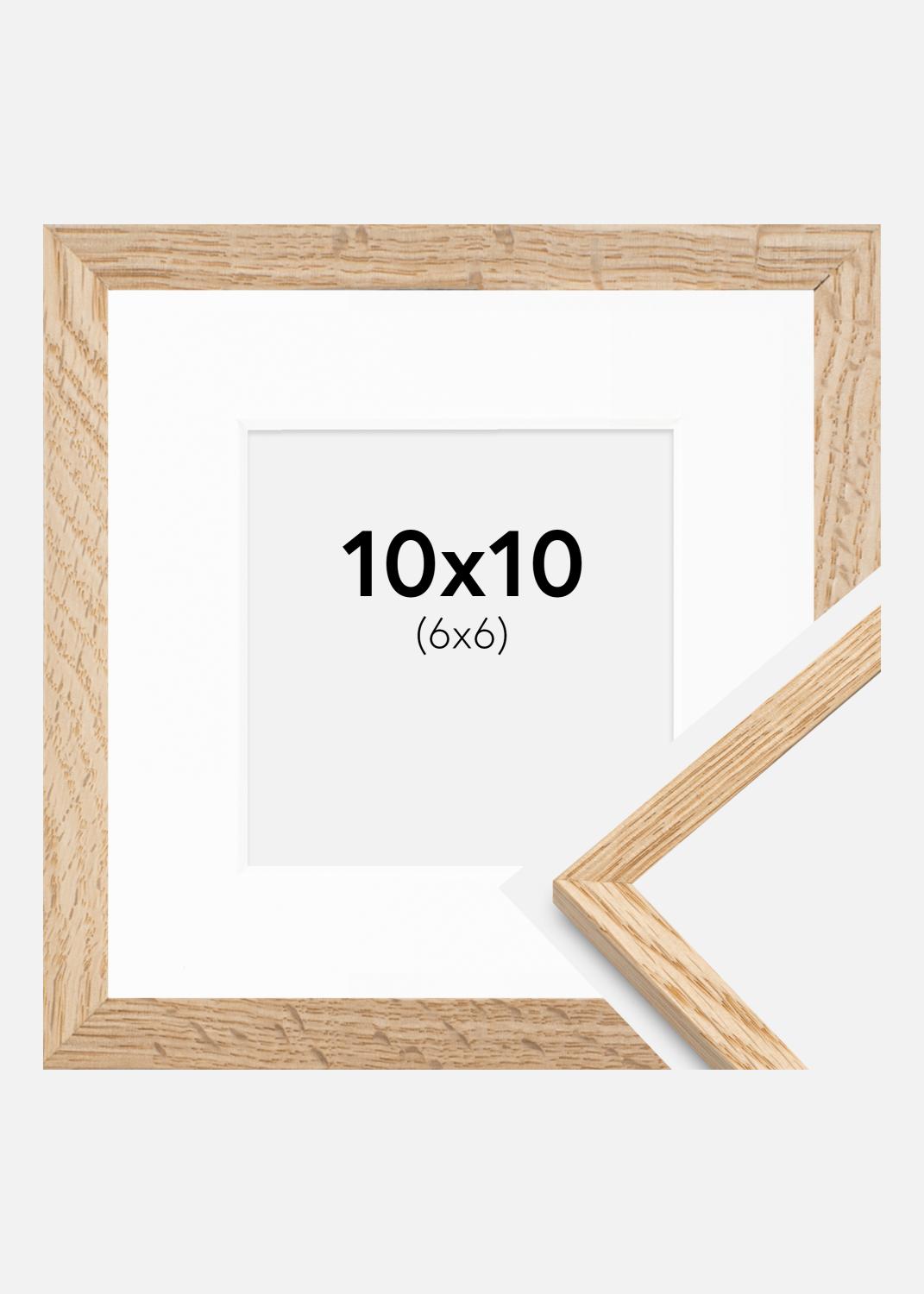 Product Image for Moldura Carvalho Fino 10x10 cm - Passe-partout Branco 7x7 cm