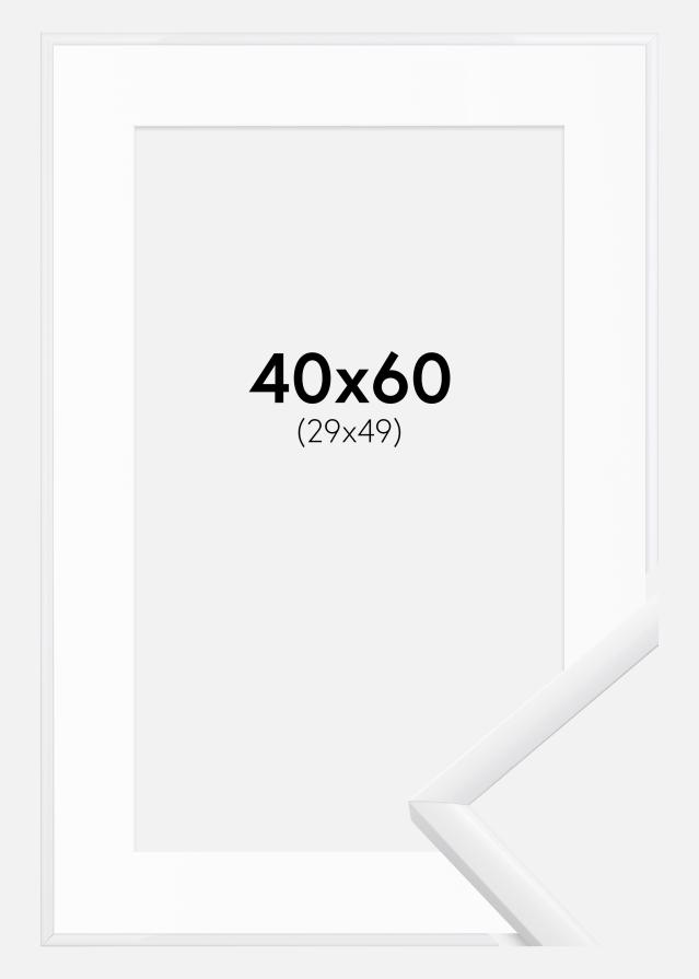Moldura New Lifestyle Branco 40x60 cm - Passe-partout Branco 30x50 cm