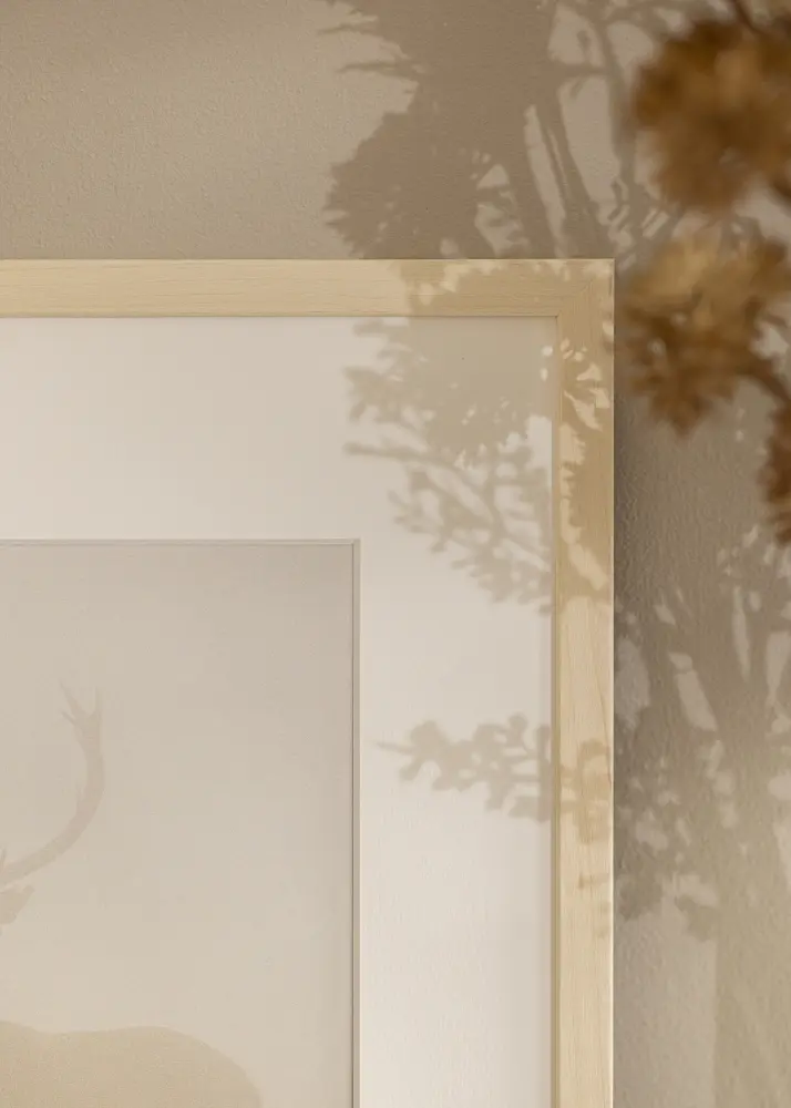 Moldura Edsbyn Ácer 40x50 cm - Passe-partout Branco 29,7x42 cm (A3)