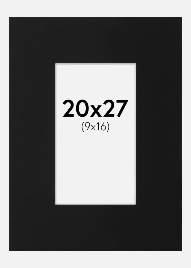 Passe-partout Preto Padrão (Bordo interior branco) 20x27 cm (9x16)