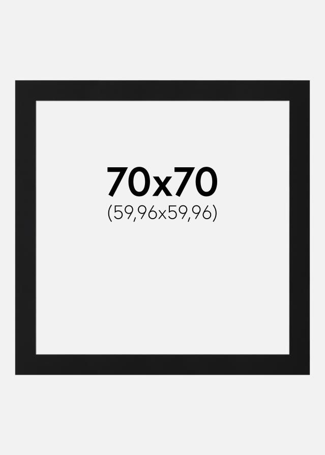 Passe-partout Preto Padrão (Bordo interior branco) 70x70 cm (59,96x59,96)