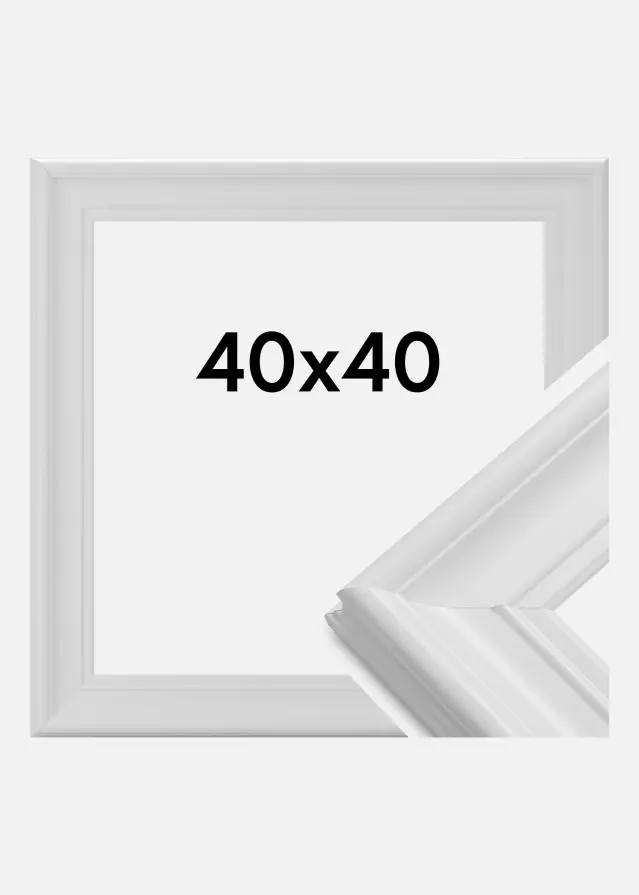 Moldura Mora Premium Vidro acrílico Branco 40x40 cm
