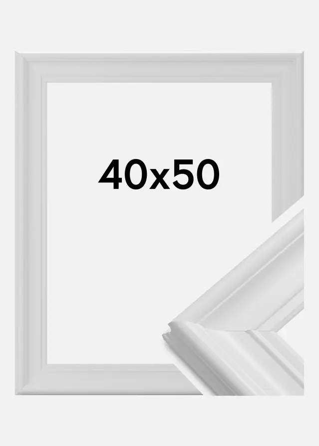 Moldura Mora Premium Vidro acrílico Branco 40x50 cm