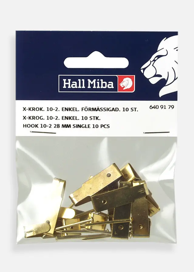 Ganchos em X 10-2, 28 mm em chapa de latão simples 10 un.