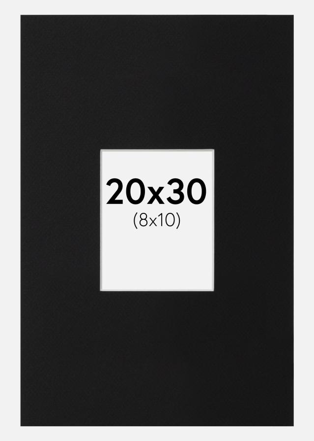Passe-partout Preto Padrão (Bordo interior branco) 20x30 cm (8x10)