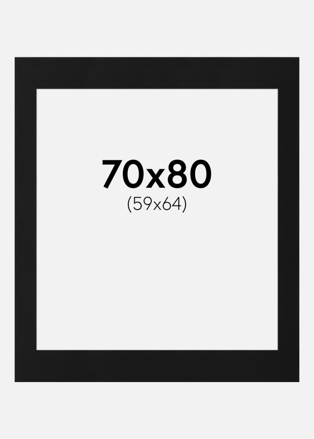 Passe-partout Preto Padrão (Bordo interior branco) 70x80 cm (59x64)