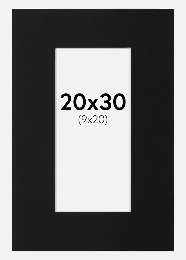 Passe-partout Preto Padrão (Bordo interior branco) 20x30 cm (9x20)