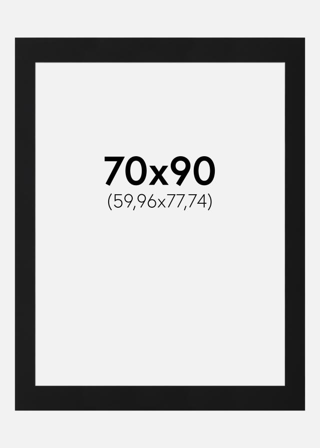 Passe-partout Preto Padrão (Bordo interior branco) 70x90 cm (59,96x77,74)