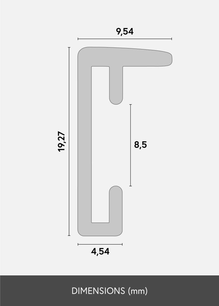 Moldura Neptune Vidro acrílico White Oak 50x70 cm