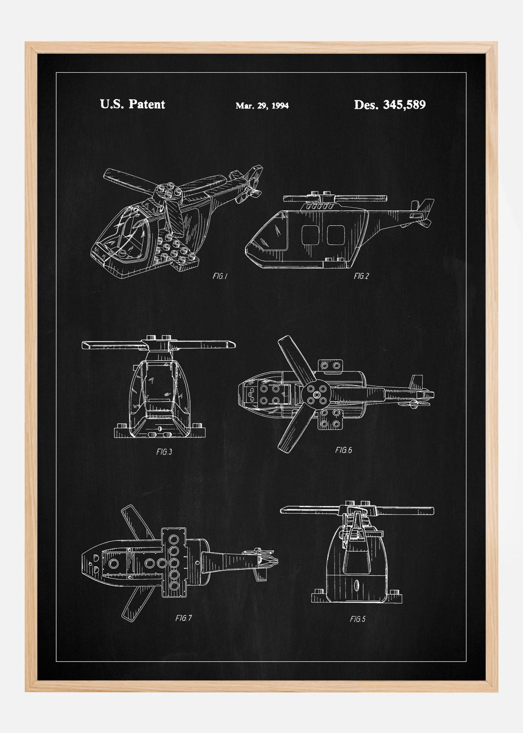 Product Image for Patent Print - Lego Helicopter - Black Póster (21x29.7 cm (A4))