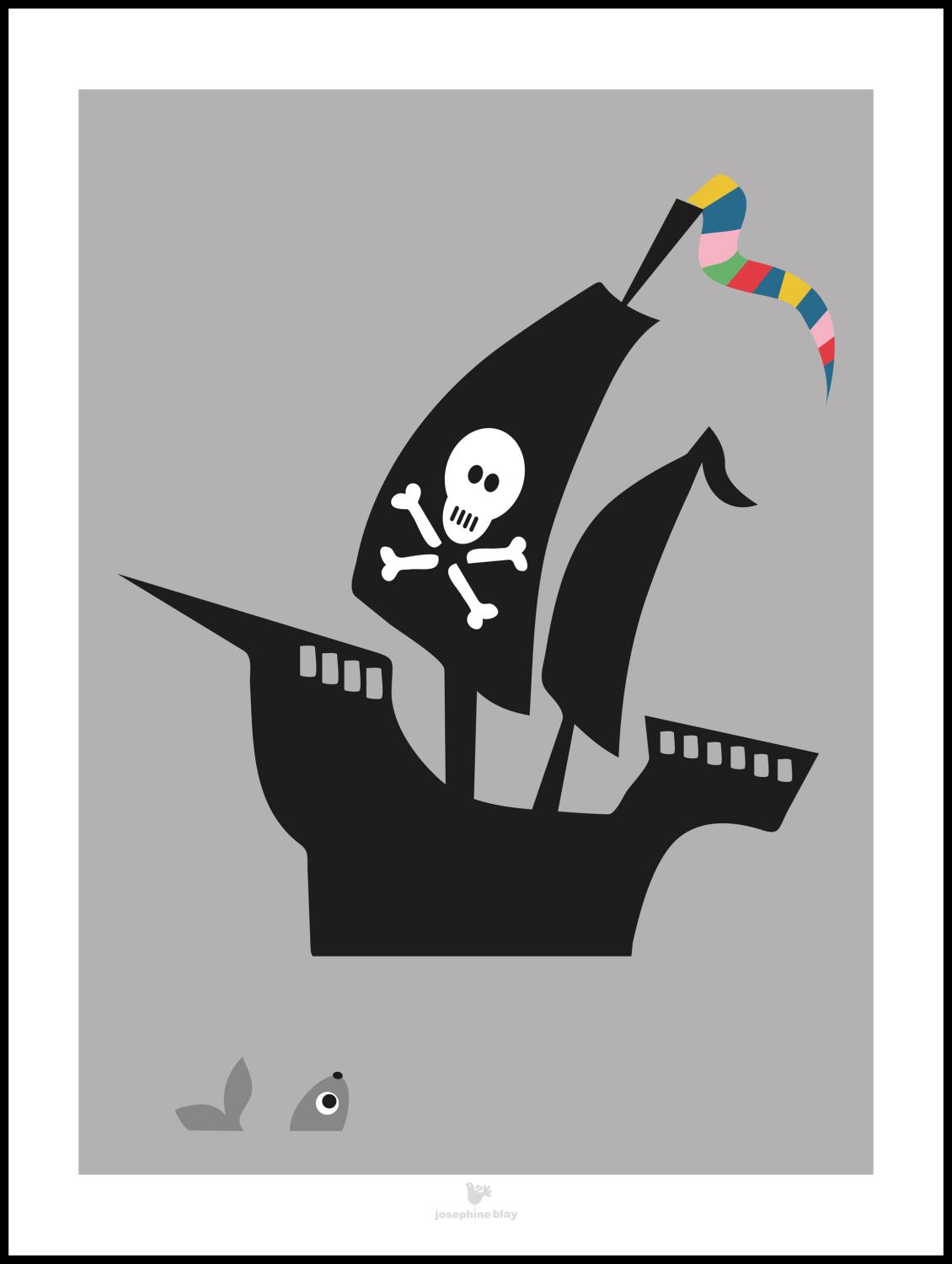 Product Image for Ship - grey Póster (30x40 cm)
