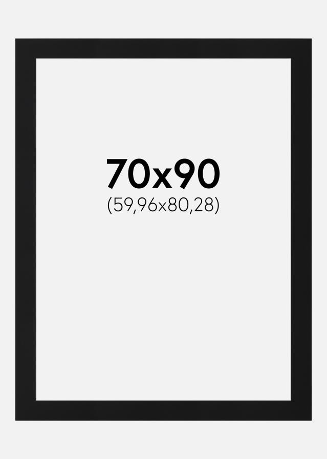 Passe-partout Preto Padrão (Bordo interior branco) 70x90 cm (59,96x80,28)