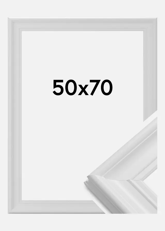 Moldura Mora Premium Vidro acrílico Branco 50x70 cm