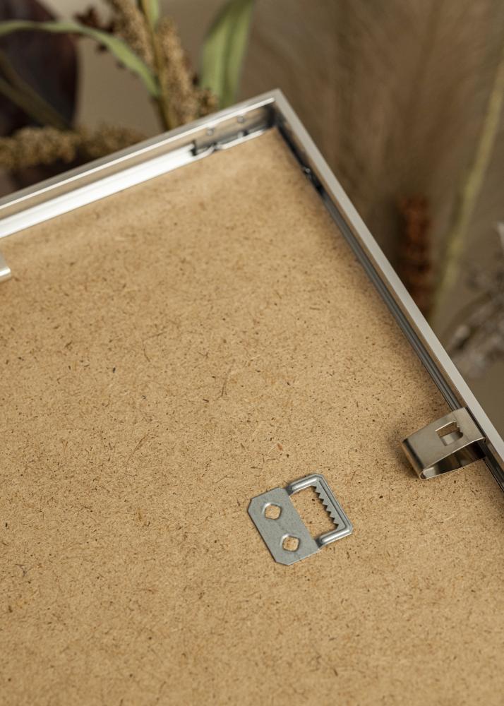 Moldura Alumínio Brilhante Prateado 30x40 cm - Passe-partout Branco 20x30 cm