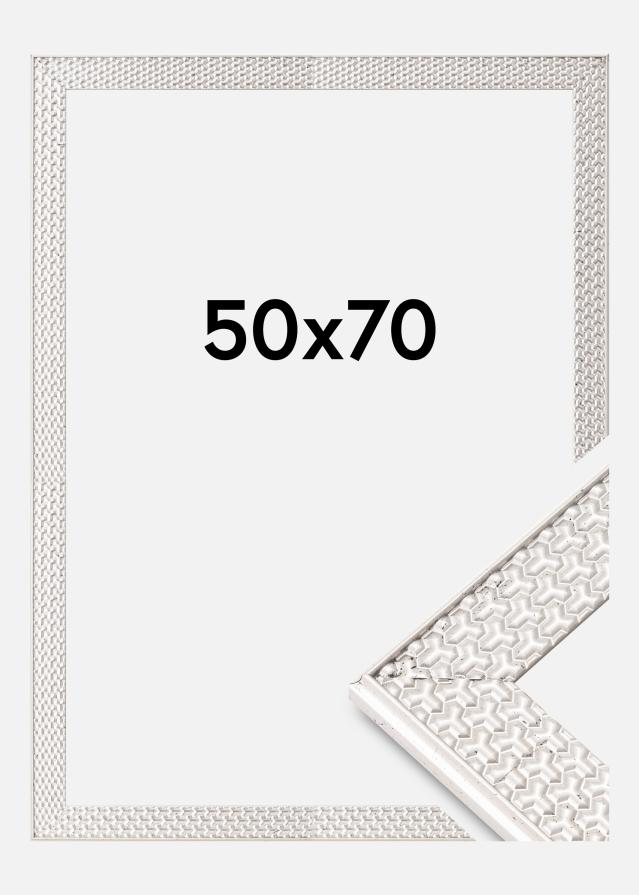 Moldura Grace Vidro acrílico Prateado 50x70 cm