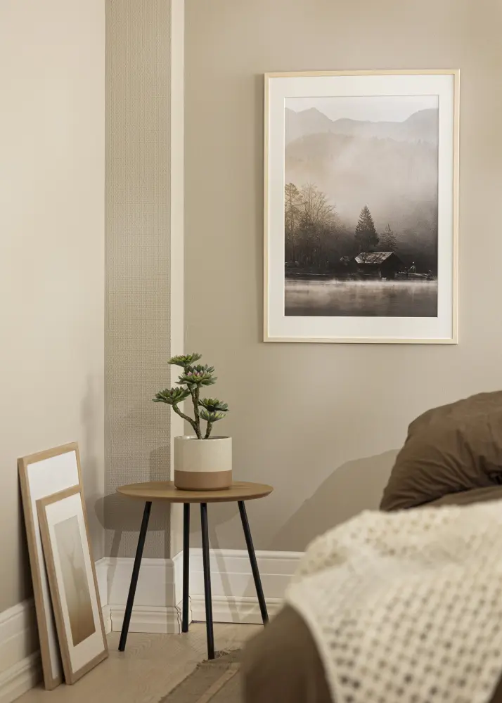 Moldura Edsbyn Ácer 40x50 cm - Passe-partout Branco 29,7x42 cm (A3)