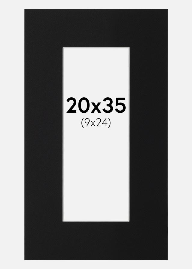 Passe-partout Preto Padrão (Bordo interior branco) 20x35 cm (9x24)