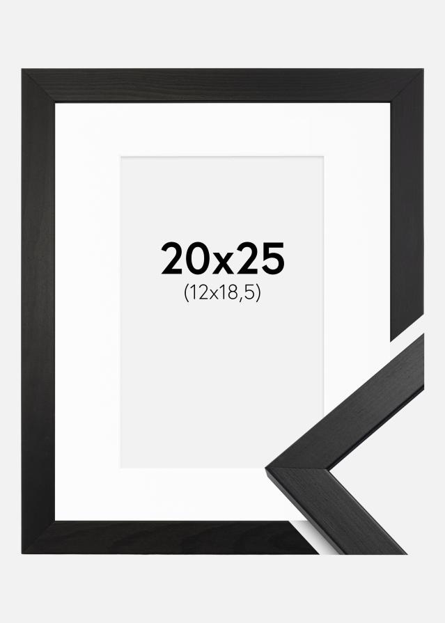 Moldura Stilren Preto 20x25 cm - Passe-partout Branco 13x19,5 cm