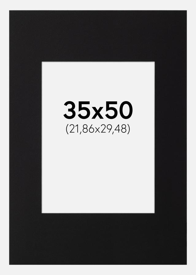 Passe-partout Canson Preto (Bordo interior branco) 35x50 cm (21,86x29,48)