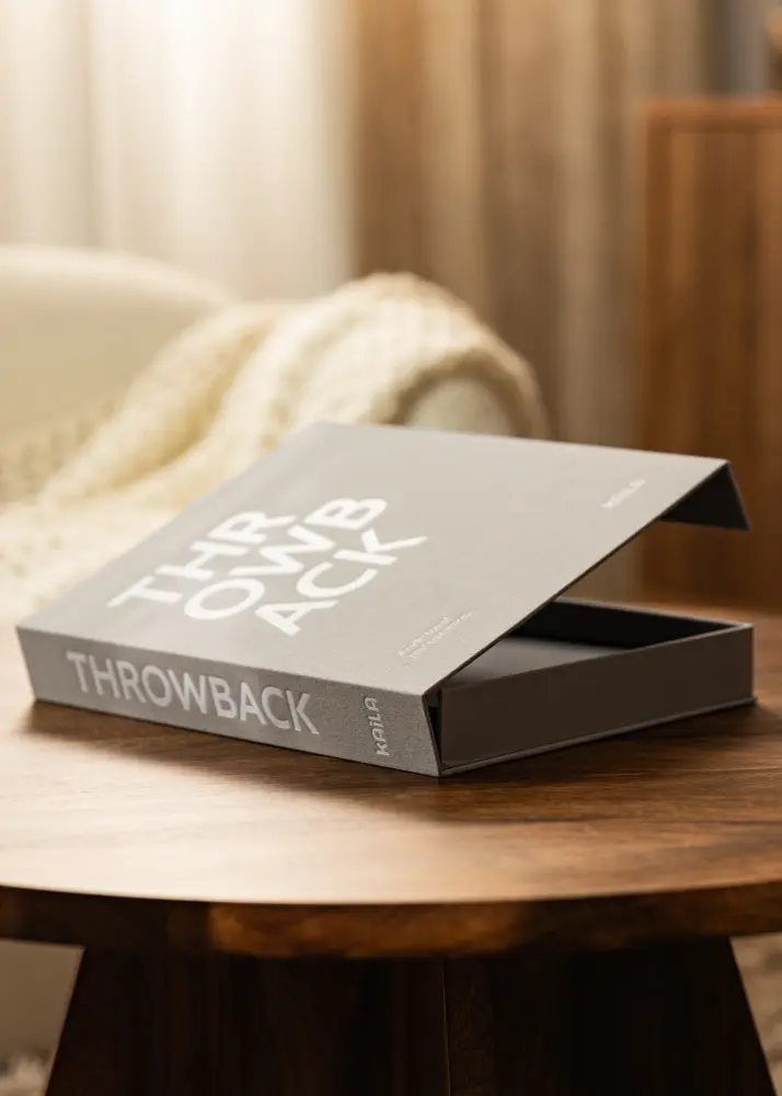 KAILA THROWBACK Grey/White - Coffee Table Photo Álbum (60 Preto Páginas)
