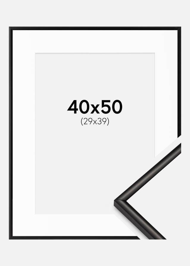 Moldura Scandi Preto mate 40x50 cm - Passe-partout Branco 30x40 cm