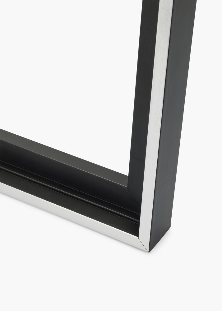 Moldura para telas Reno Preto / Prateado 18x24 cm