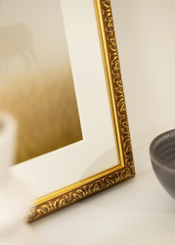 Moldura Swirl Vidro acrílico Dourado 40x50 cm