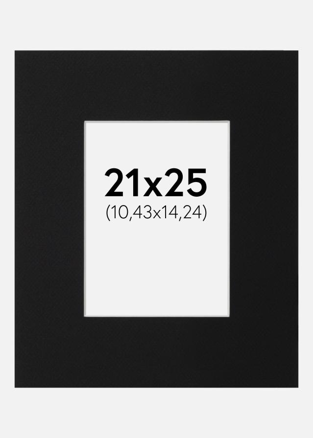 Passe-partout Preto Padrão (Bordo interior branco) 21x25 cm (10,43x14,24)