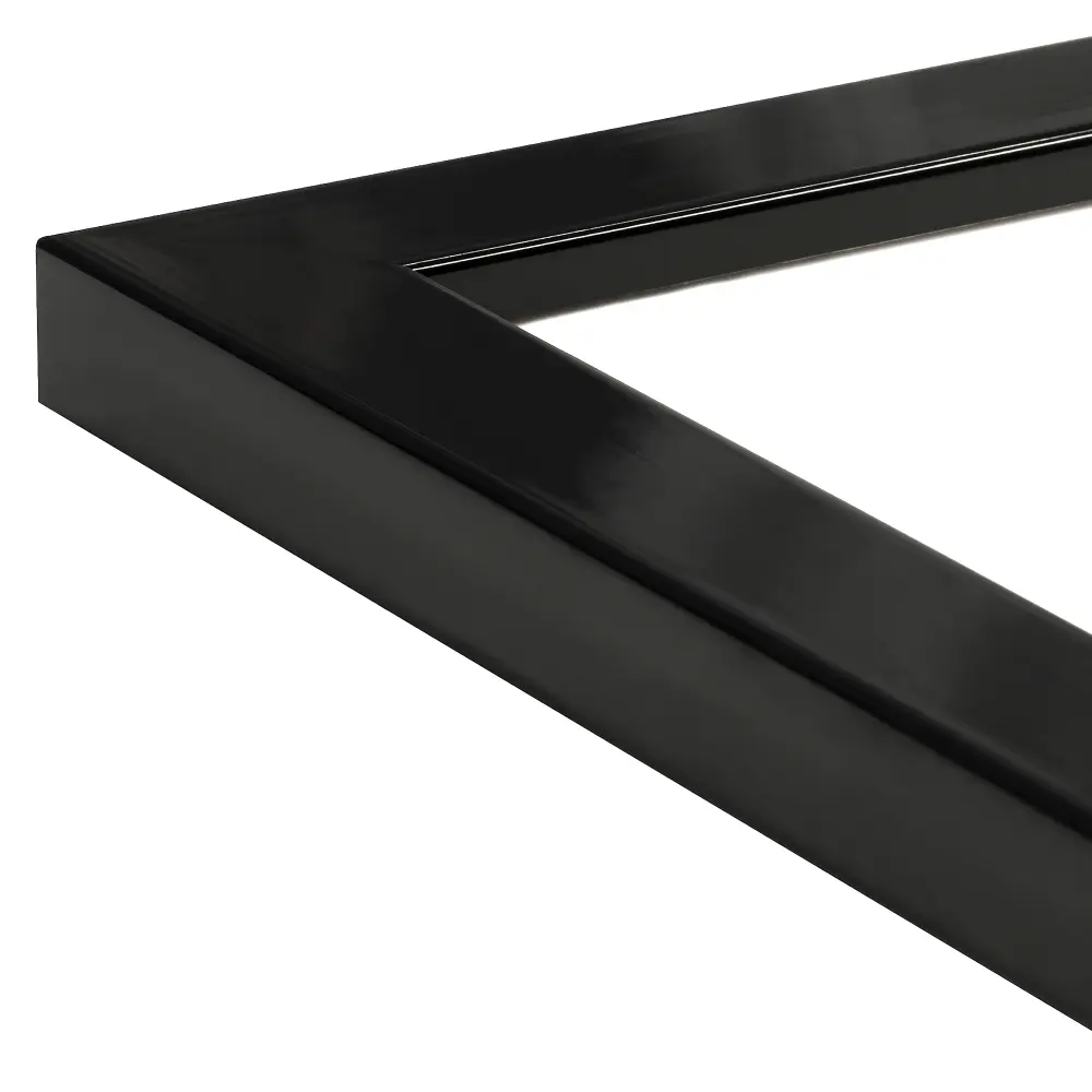 Moldura Uppsala Preto Acabamento brilhante 30x40 - Passe-partout Branco 21x30 cm